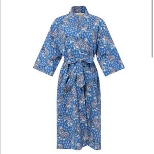 PRINTFRESH Tiger Queen Robe in Cornflower Size S/M